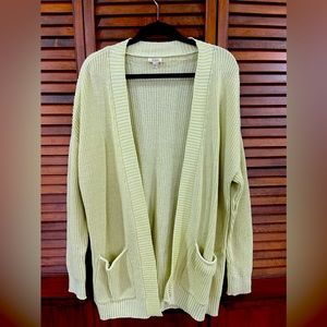 Light neon green knit cardigan
